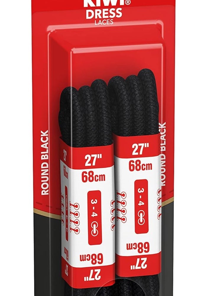 SC Johnson Kiwi Dress Shoe Laces - 27-Inch Round Black Laces (Pack of 2) - Image 4